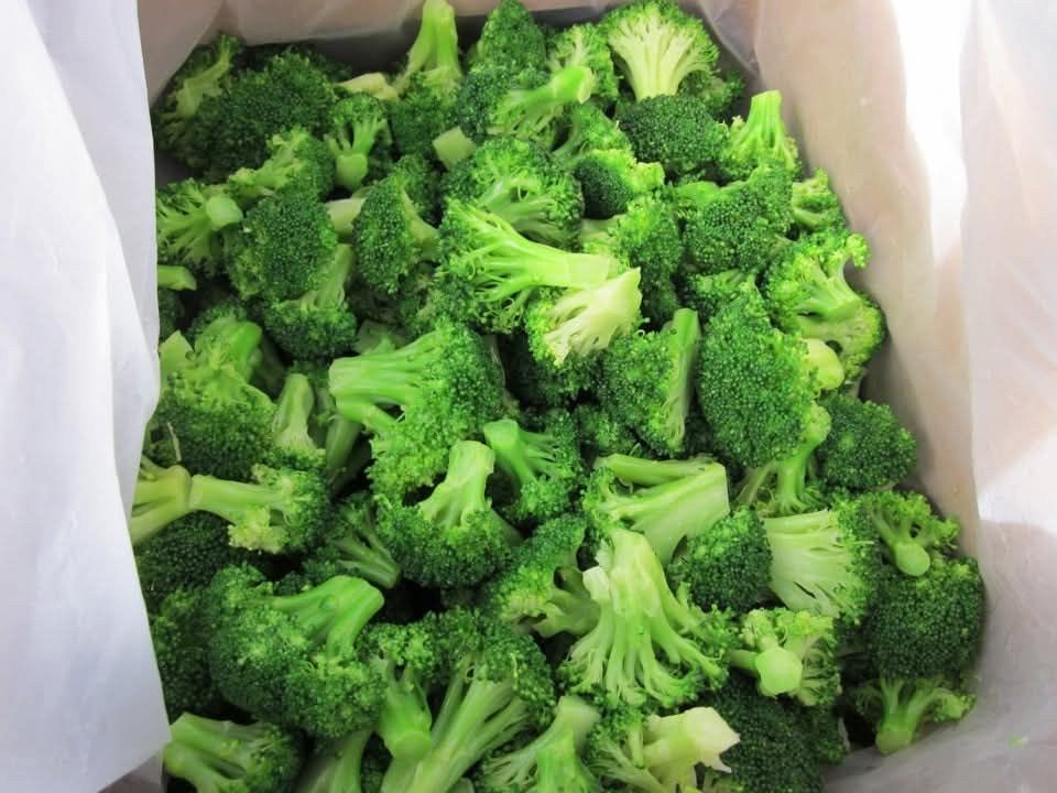 A carton of frozen broccoli ready to ship