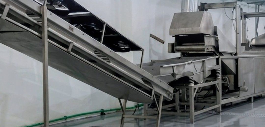 A processing line in the factory