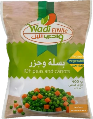 Wadi ElNile frozen Peas & Carrots bag – front